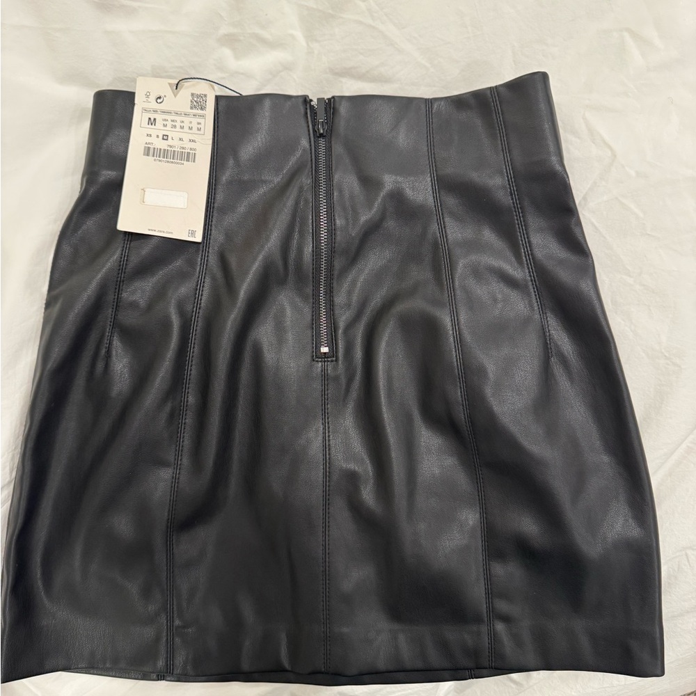 Zara leather mini skirt